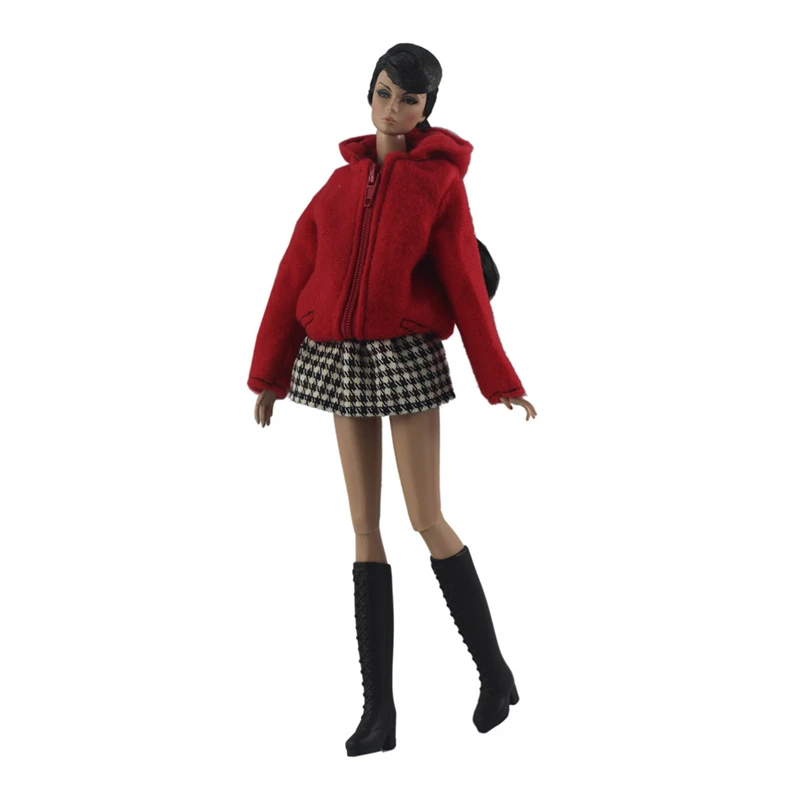 Красная куртка платье костюм комплекты для Барби BJD FR SD кукла одежда аксессуары