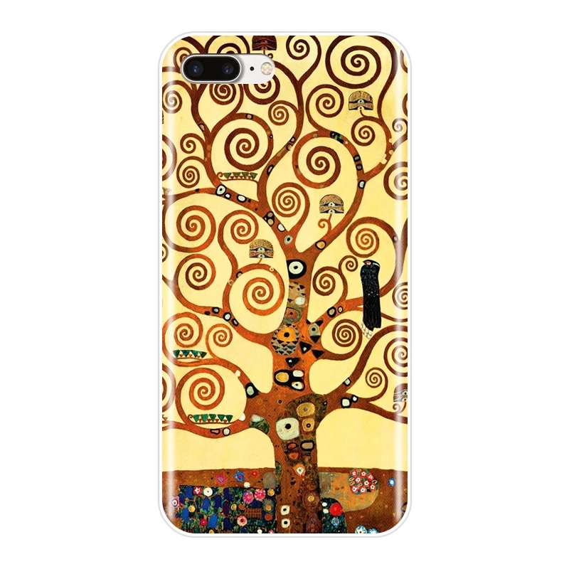 Мягкий чехол для телефона iPhone 6 S 7 8 X XR XS Max силиконовый Густава Климта The Kiss Art Apple Plus