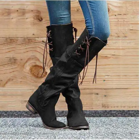 

Fall winter 2020 casual square heel high heel women's boots boots