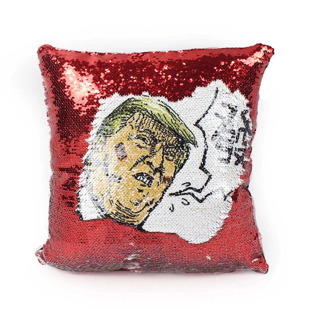 Fashion Super Shining Trump Reversible Color Changing Pillow Case Magical Nicolas Cage Cushion Cover with Sequins Pillow Cover