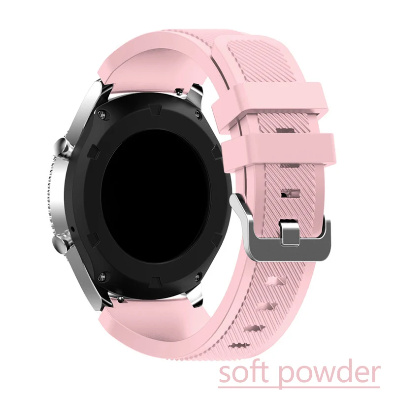 Soft powder 22 мм ремешок для часов samsung Galaxy watch 46 мм 42 мм active 2 gear S3 Frontier ремешок huawei часы gt спортивный браслет 20 - Band Color: Soft powder