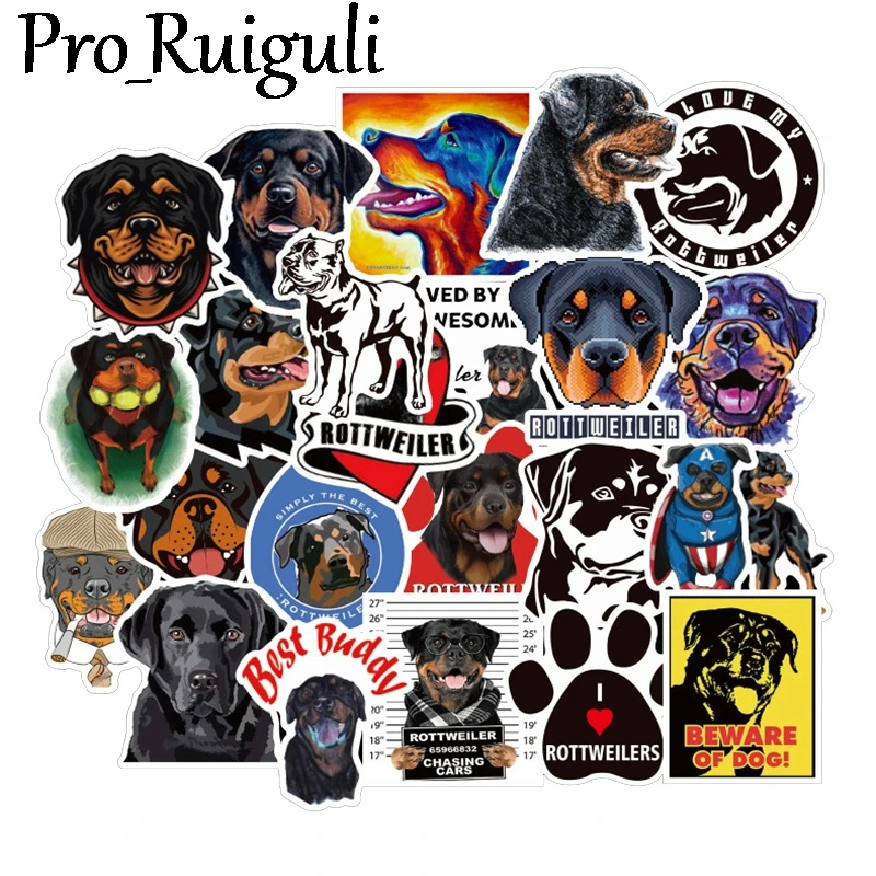 

50pcs Rottweiler Dogs Scrapbooking Stickers Packs Waterproof Skateboard Luggage Motorcycle Guitar Graffiti decals pasters gifts