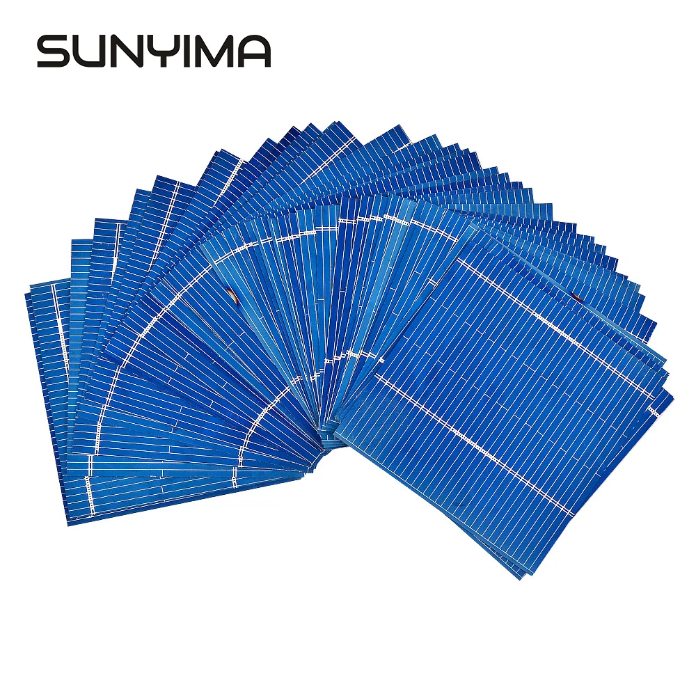SUNYIMA 100 шт 52*52 мм солнечная панель DIY 0,5 в 0,43 Вт солнечная батарея DIY Солнечная поликристаллическая Painel солнечная батарея зарядное устройство
