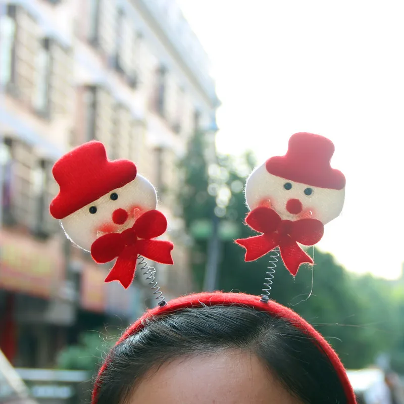 Повязка на голову с новогодним изображением снеговика Санта-Клауса лосят