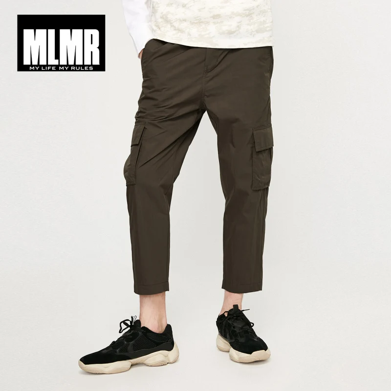 MLMR мужские однотонные хлопковые брюки-карго зауженные укороченные брюки JackJones