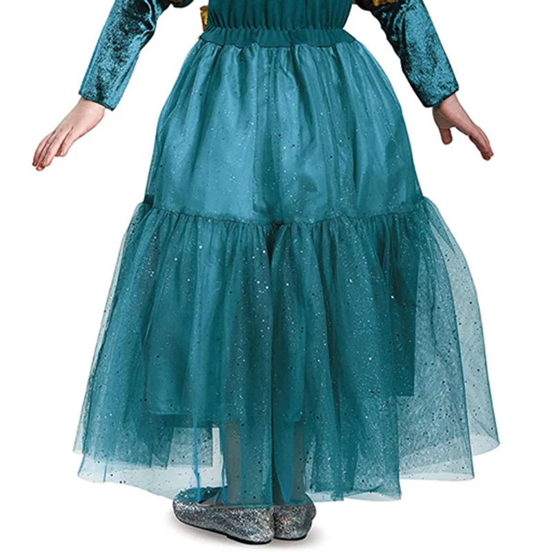 VOGUEON Princess Merida Cosplay Costume Child Girls Brave Merida Dresses Halloween Costumes Kids Cartoon Anime Dress Merida Wig images - 6