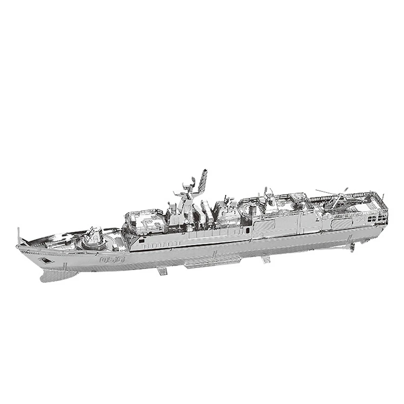 Военный танк корабль пистолет 3D металлические Пазлы Разрушитель Lifeboat модель автомобиля наборы лазерная резка собрать головоломки подарки для взрослых коллекция игрушек - Цвет: Type 056 Corvette