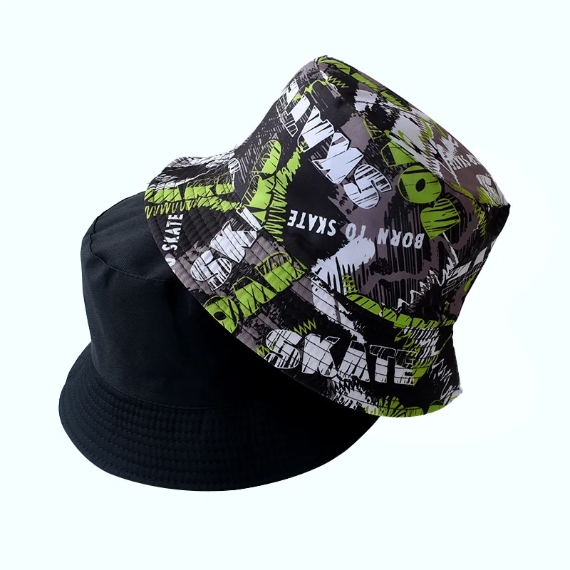 

2022 New Print Reversible Bucket Hat Summer Panama Sun Hats For Women Men Outdoor Sunscreen Fishing Hiking Beach Fisherman Cap