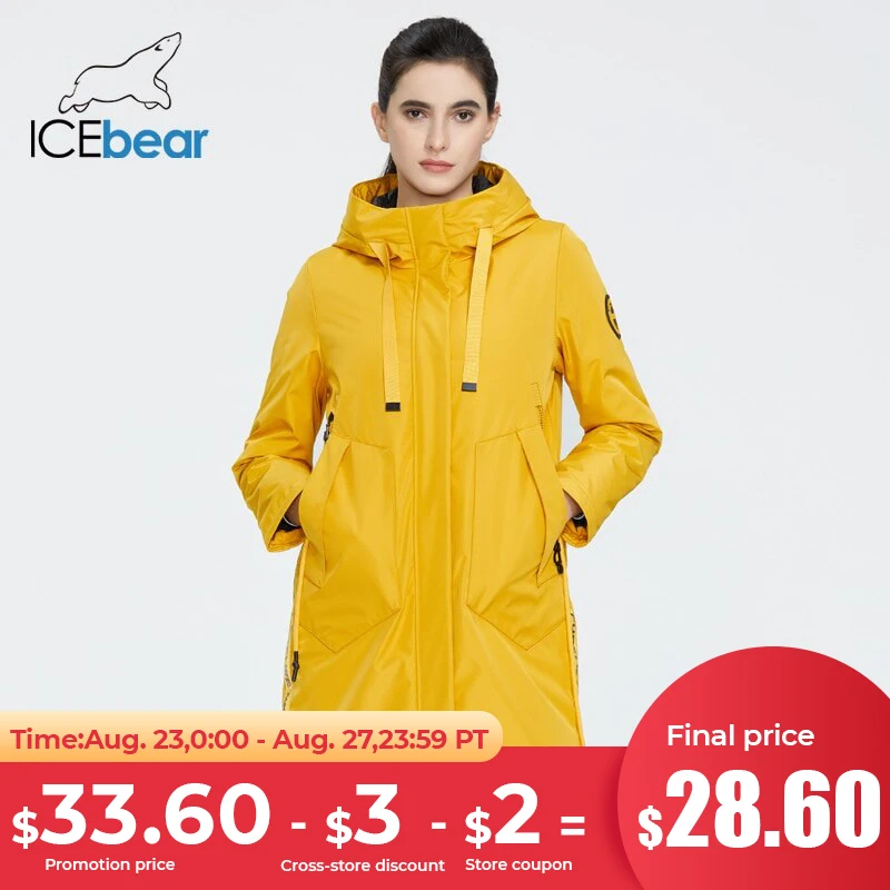  ICEbear 2021 new Autumn and winter women's coat with a hood casual wear quality fashion winter parka  brand clothing GWC20035D 