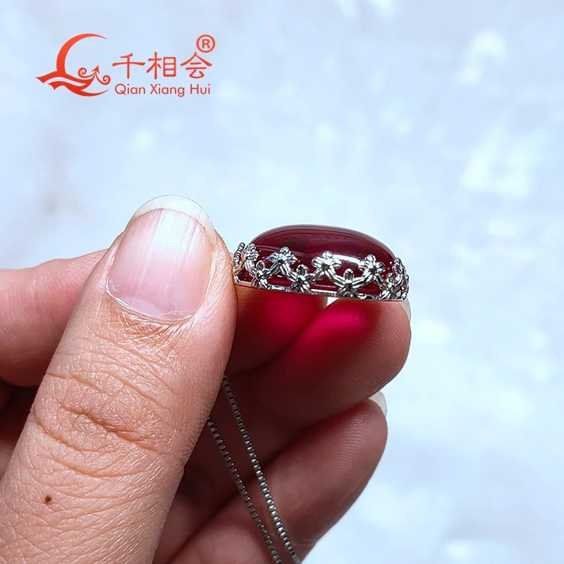 Красный рубин основной камень 925 серебро Мода 23ct 14*19 мм овальная форма