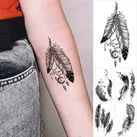 waterproof temporary tattoo stickers feather pendant moon chain wing flash small tattoos arm wrist body art fake tatto men women