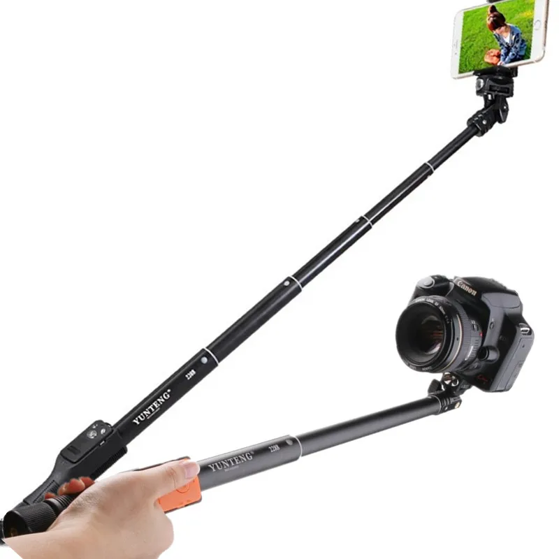 

YunTeng 2288 Bluetooth Extendable Selfie Handheld Monopod Tripod with Shutter Release+Tripod Mount For Gopro Camera Tripod