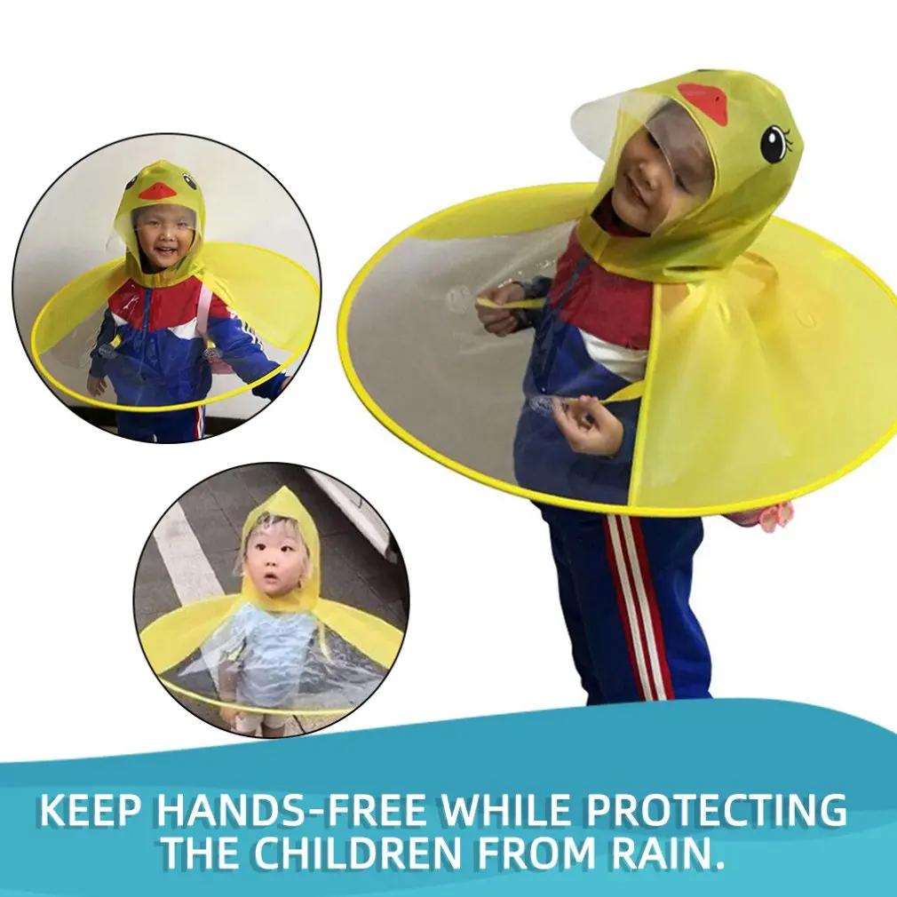 Креативная складная детская шапка от дождя с мультяшным изображением утки