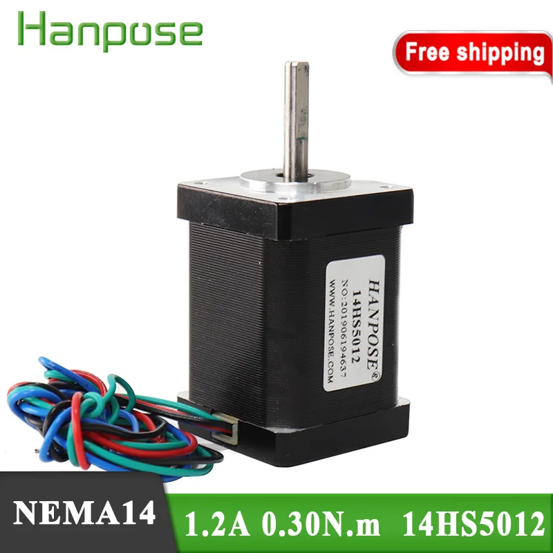 Бесплатная доставка 1 шт./лот Nema14 шаговый двигатель 14HS5012 1.2A 0.3N.M 4 lead 35 Series для мини