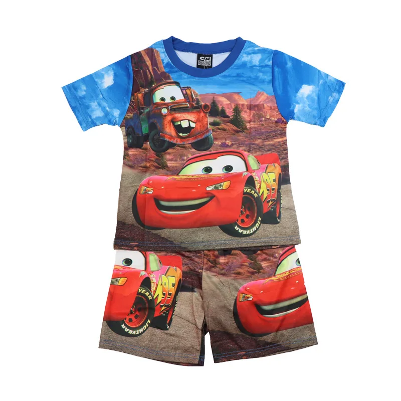 Комплект из футболки и шортов для мальчиков с машинками Disney 2020 летняя новая