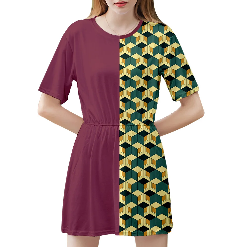 Demon Slayer: Kimetsu no Yaiba Kamado Nezuko dress cosplay costume Kochou Shinobu Iguro Obanai Party women Dresses pleated skirt |