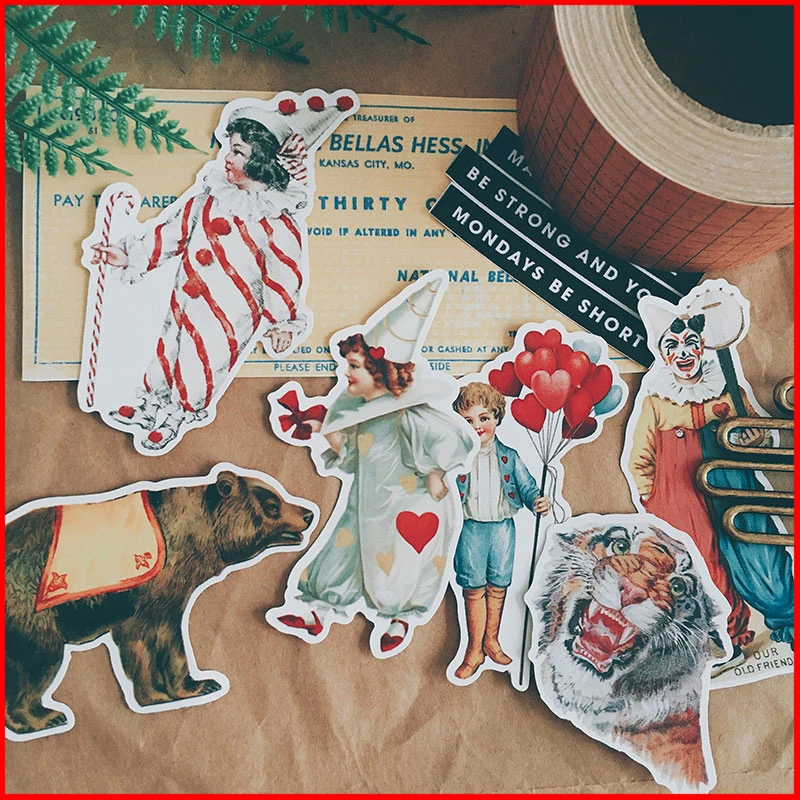 Клоун Цирк Винтажный персонализированный альбом для стикеров Скрапбукинг