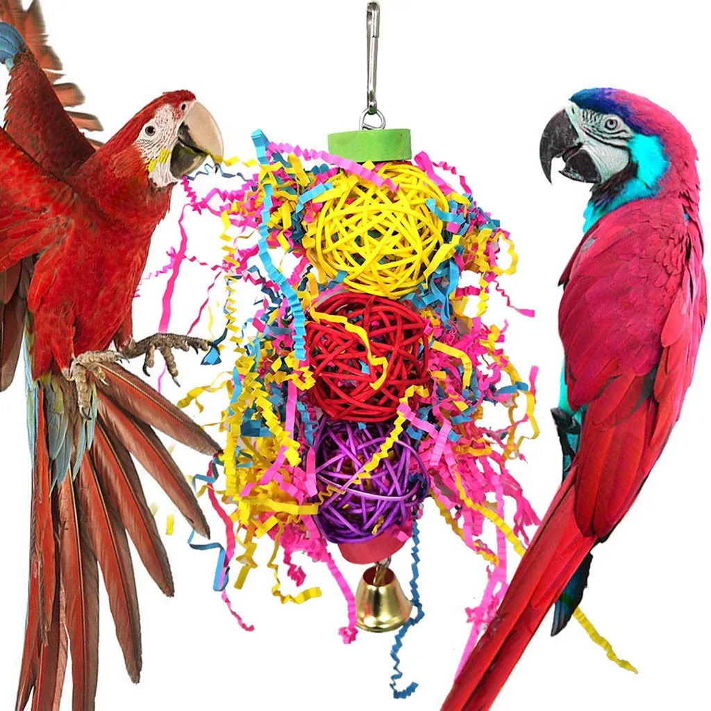 Hot selling 2019 products 3 PC Bird Parrot Toys Hanging Bell Pet Cage Swing Toy home decoration accessories | Дом и сад