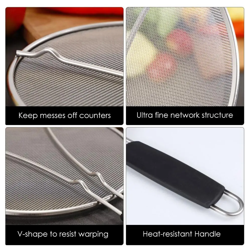 Защита от брызг ультратонкая сетка сито для сковороды защита смазки с ручкой из