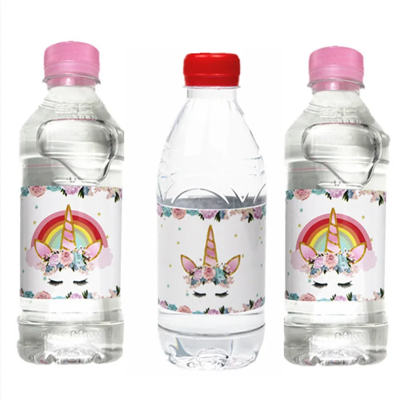 12 шт. наклейки на бутылку с водой в виде единорога|Украшения своими руками для