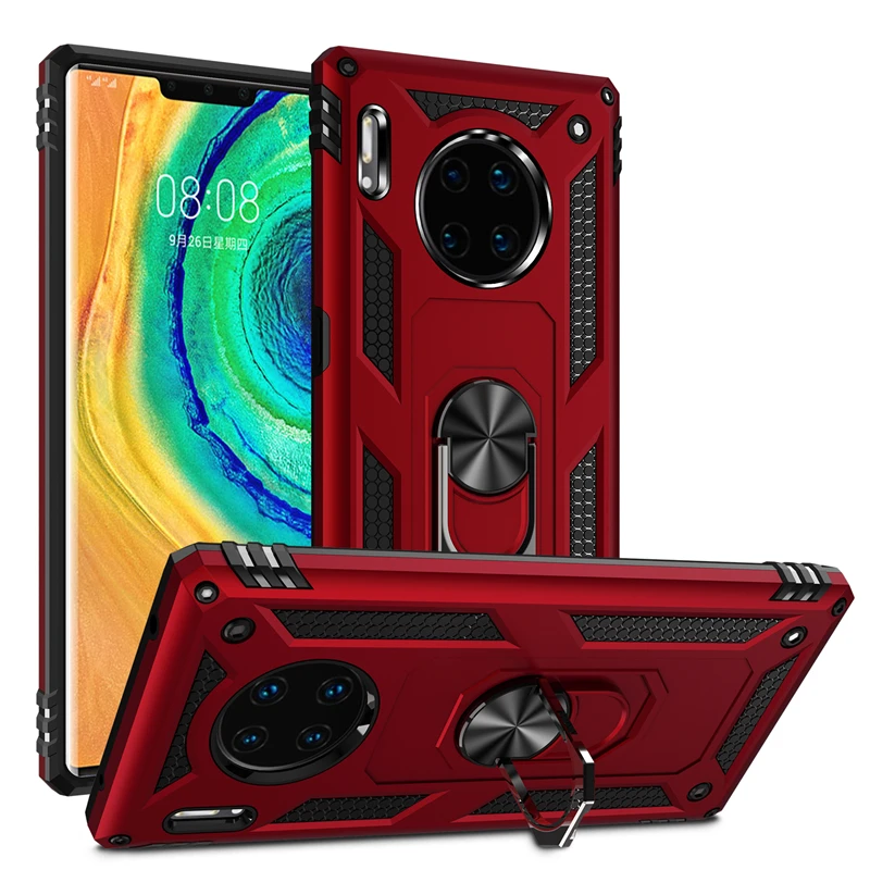 Сверхмощный защитный чехол с кольцом для пальца Huawei Mate30 Mate 30 20 Pro Y5 Y6 Y7 Y9 2019 P40 P30 Lite