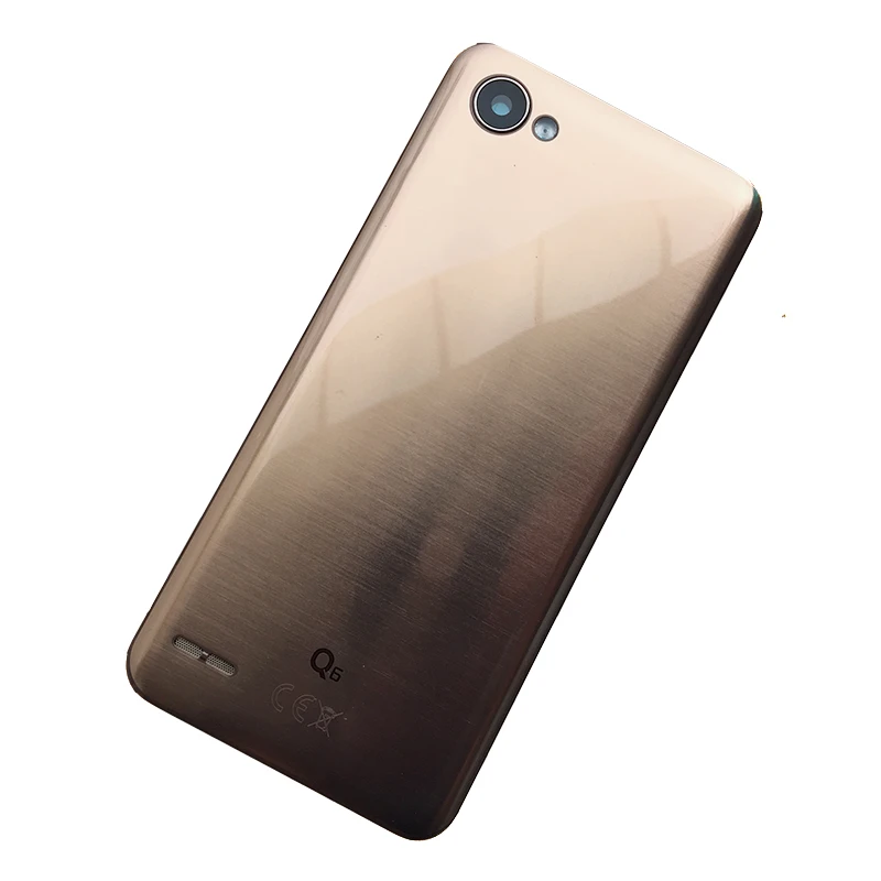 gold BINYEAE пластиковый чехол для батареи для LG Q6 задний корпус задняя крышка с объективом камеры Q6 Запасная часть - Цвет: gold