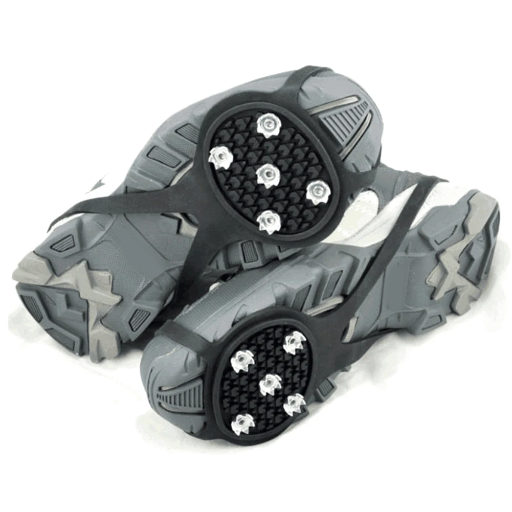 

5 Teeth Ice Gripper For Shoes Women Men Crampons Ice Gripper Spike Grips Cleats For Snow Studs Non-Slip Climbing Hiking Covers