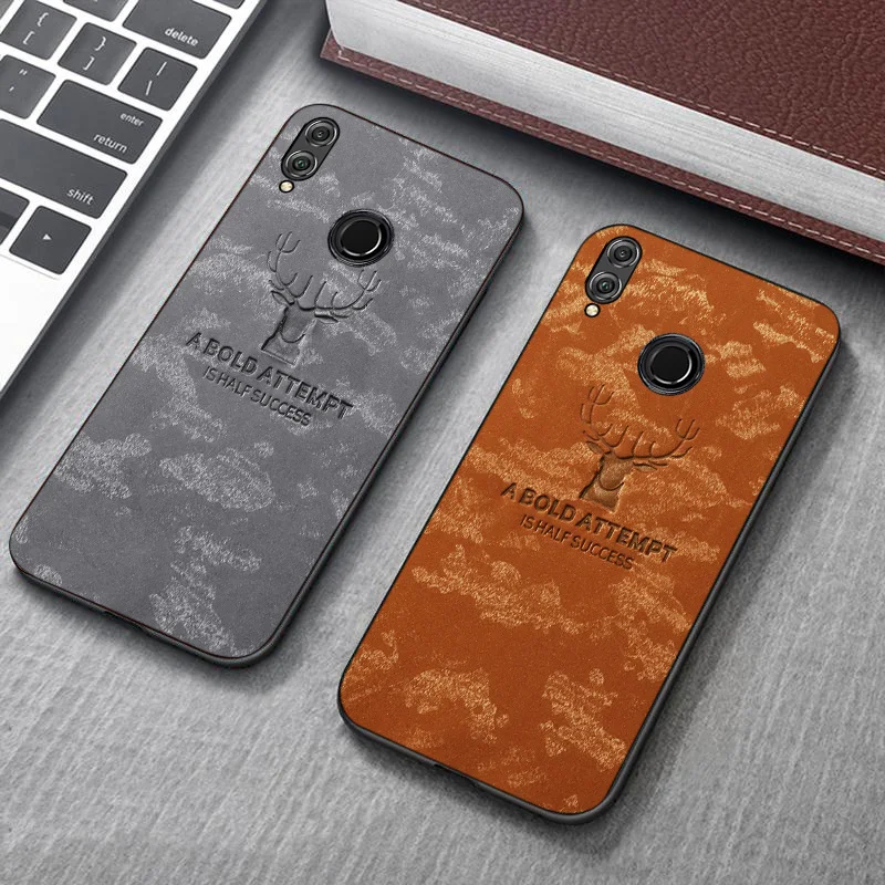 Для Huawei Honor 8X Max 9X 20 Pro 9 8C Case TPU + PU PC Ткань Олень Обложки для Играть 8 3 V20 V10 10i
