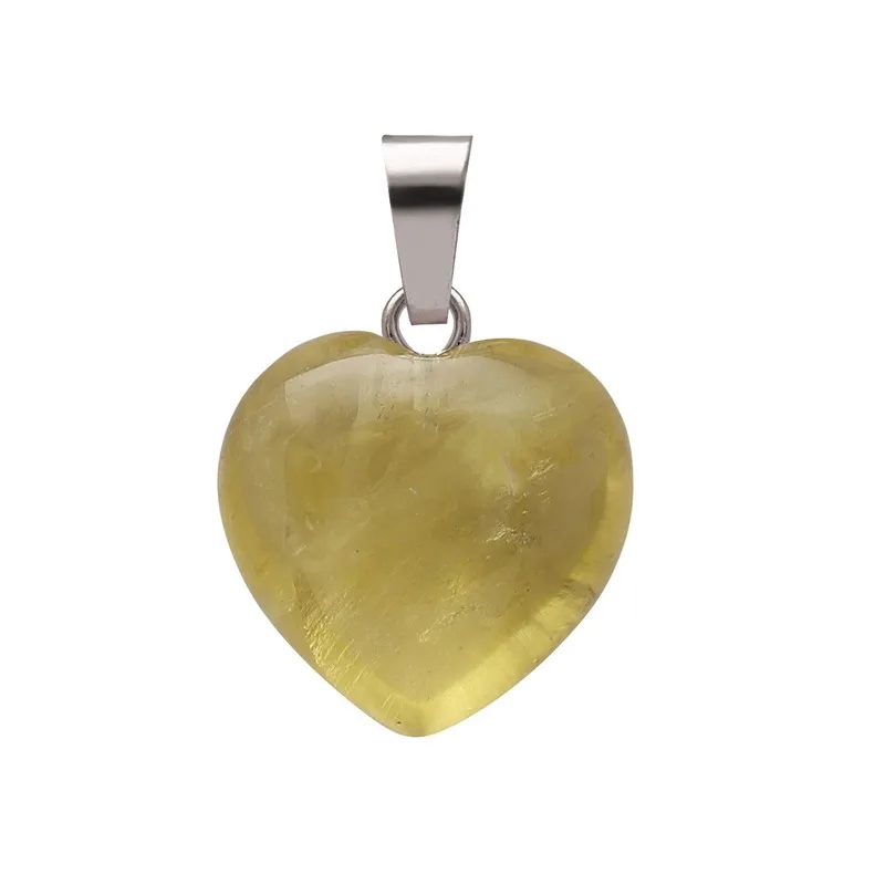 

Fashion Natural Crystal Stone Love Heart-shaped Small Pendant Necklaces Statement Bohemian Women Jewelry Choker Necklace Chain