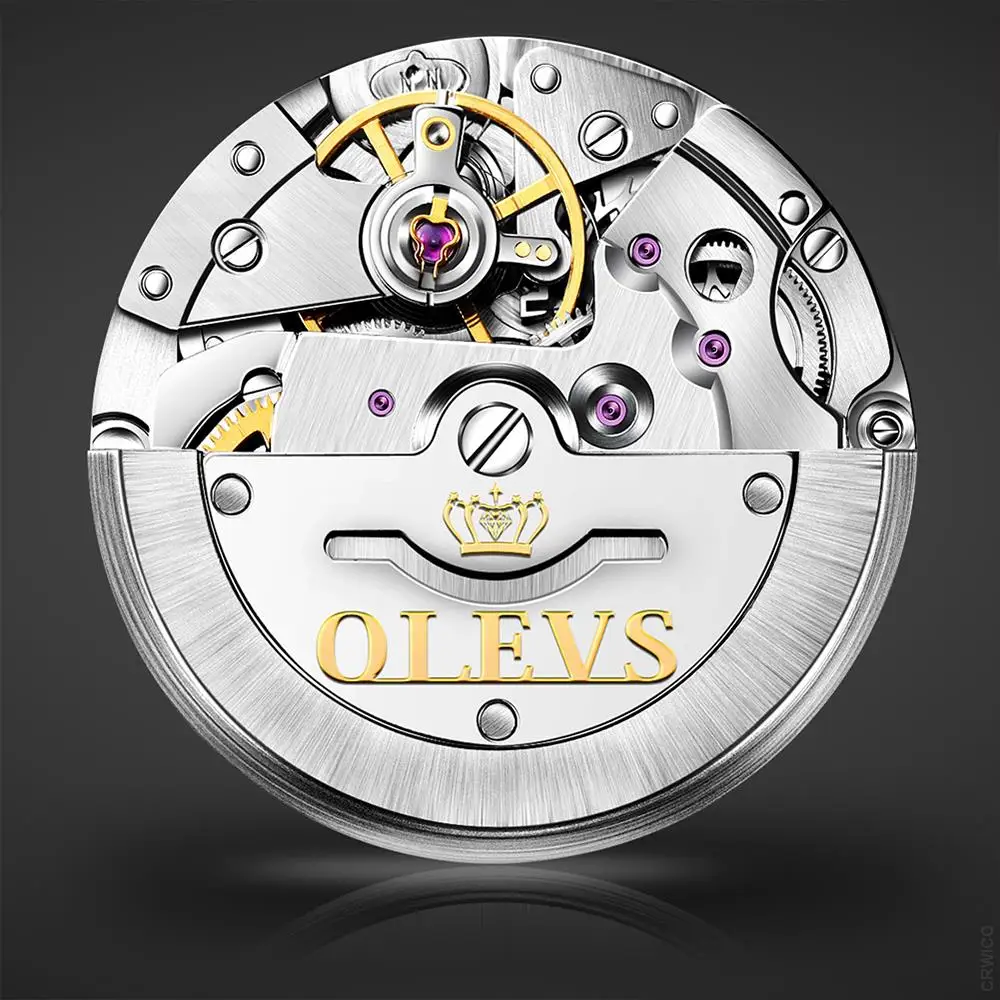 OELVS Couple Watch Luxury Automatic Mechanical Stainless Steel Waterproof Luminous Hands Clock relogio masculino Lovers Gift