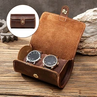 2 slots3 slots watch roll travel case portable watch rolls box with slide in out watch organizers for man