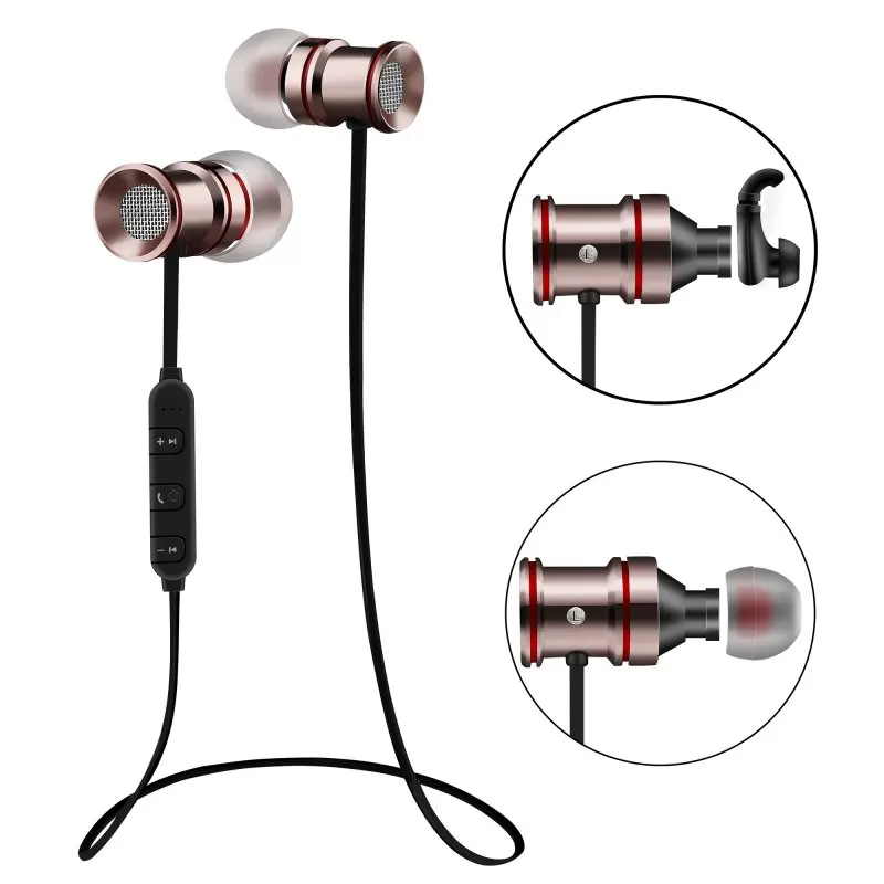 Металлический магнит наушник гарнитура Bluetooth стерео Спортивная беспроводная с