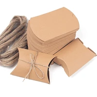 100pcs kraft pillow boxes small gift boxes with jute twine mini boxes packaging small business soap jewelry and wedding party