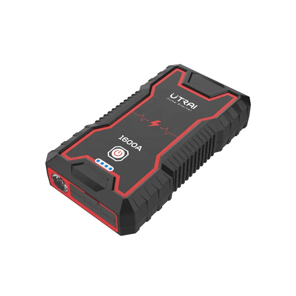 UTRAI Portable Powerbank Car Jump Starter 12v 1600A 16000mAh With Safety Hammer Emergency Tool Booster Power Pack