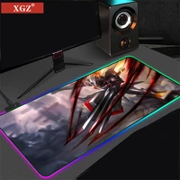 xgz led light gaming mouse pad rgb large keyboard rubber cover non slip base computer desk mat computer gaming mouse pad cs dots