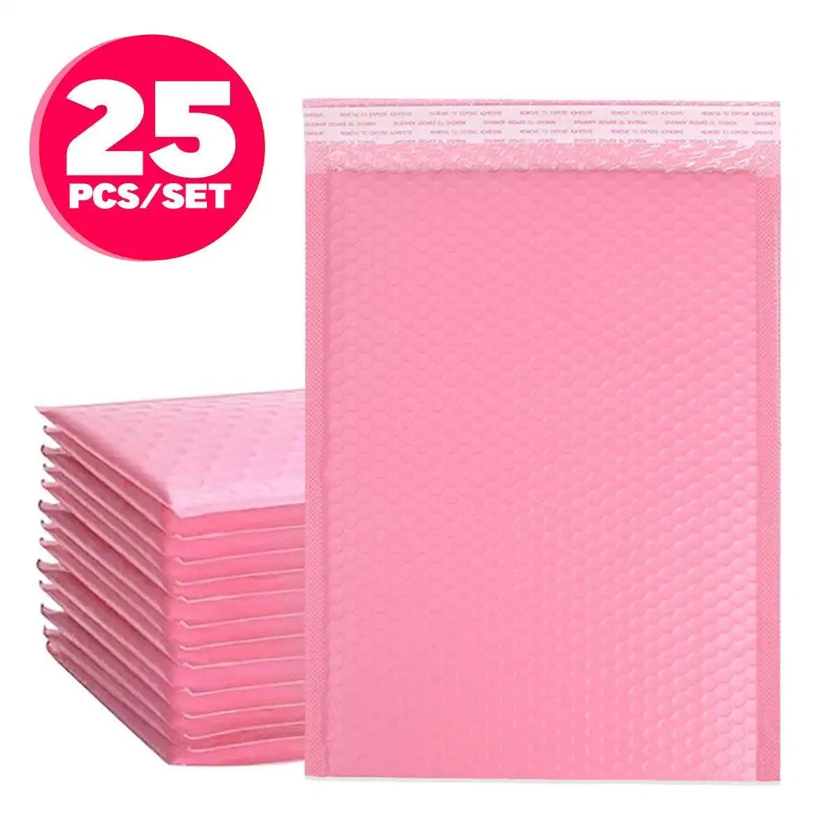 25/50Pcs Pink Poly Bubble Mailers Padded Envelopes Bulk Lined Wrap Polymailer Bags for Shipping Packaging Maile Self Seal - купить по