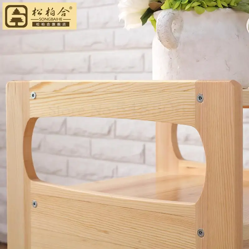 Специальный креативный прикроватный столик из цельной древесины маленький шкаф