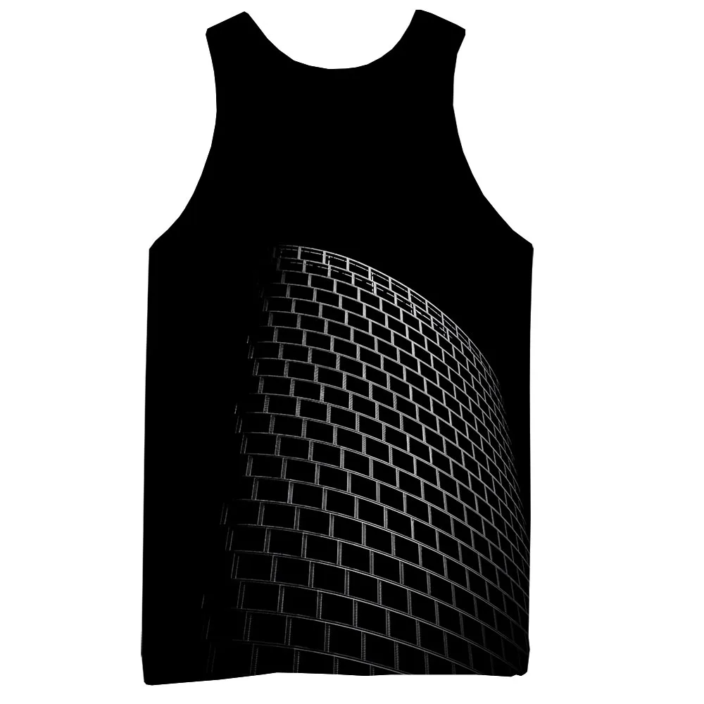 

Men's Graphic Tank Top 3D Print Sleeveless Pattern Top Black Tees