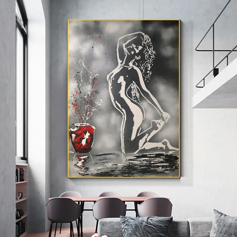 

Modern Abstract Sexy Nude Girl Canvas Paintings Graffiti Art Printing Posters Bathroom Bedroom Home Decoration Wall Picture