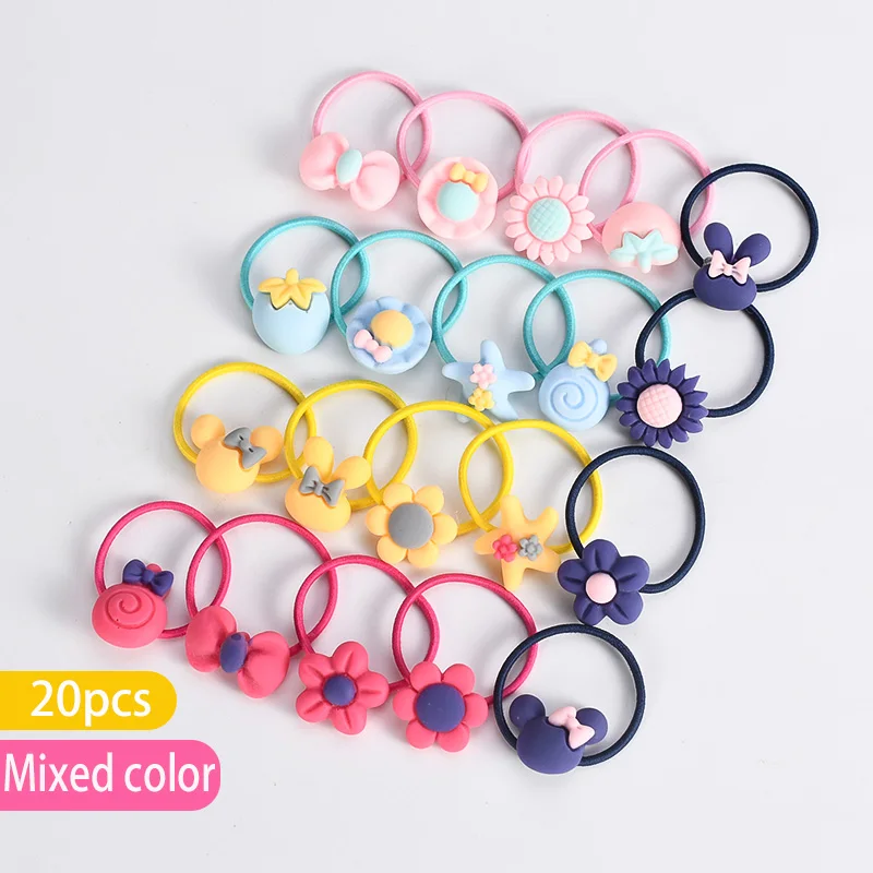 20 шт./компл. милый мультфильм девушка волос Веревка кольцо красочные эластичные