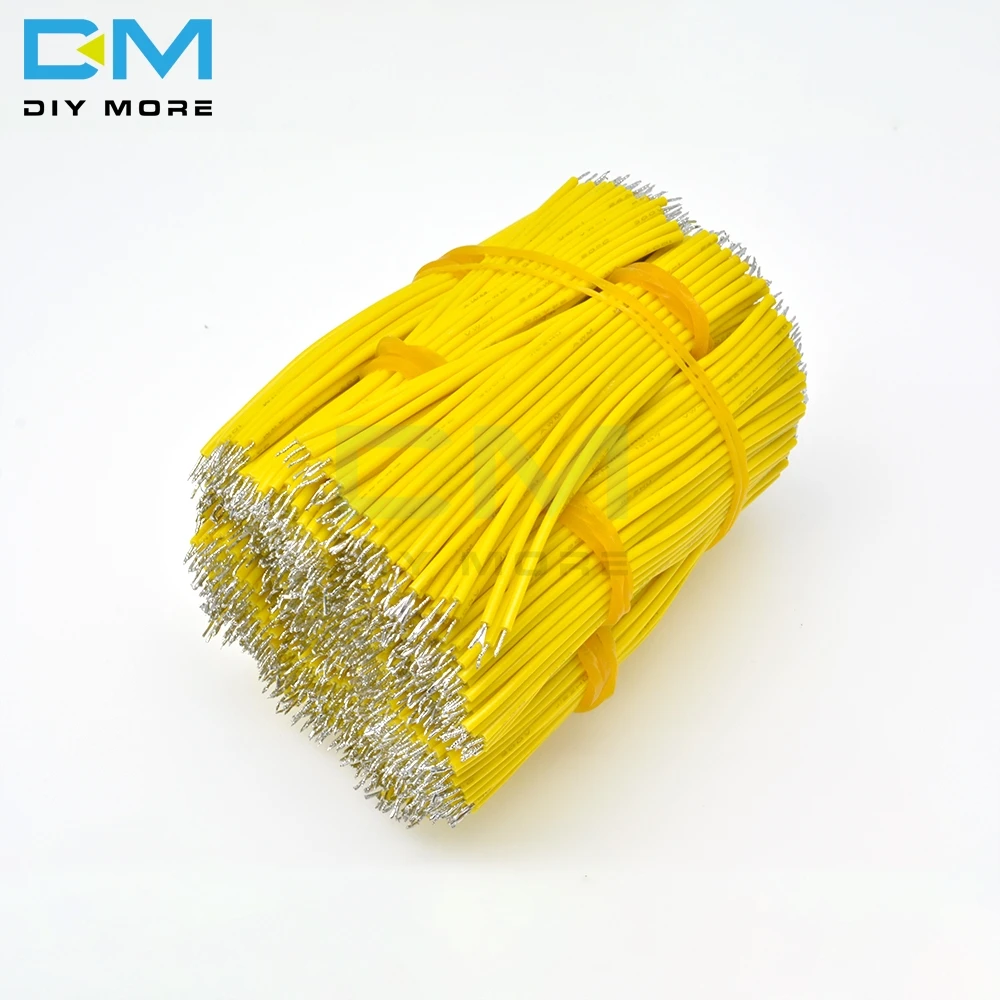 Цвет: желтый 100 шт. 24AWG 8 см Оловянная макетная плата припой кабель муха Перемычка провод кабель оловянные проводящие провода 1007-24AWG Электрический кабель - Цвет: Цвет: желтый