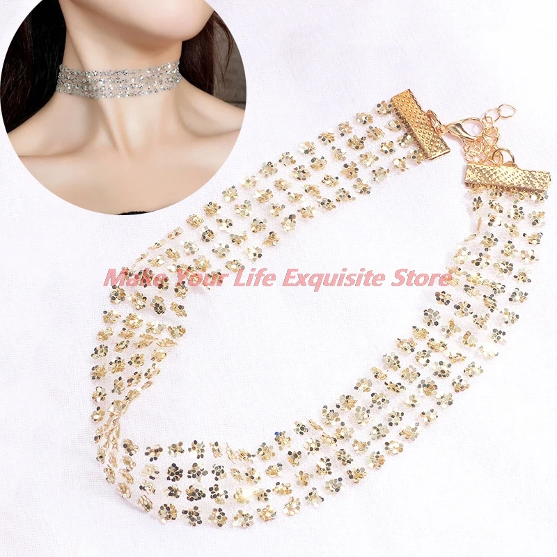 

Miraculous New Fashion Popular Fake Collar Choker Necklace Sequined Colour Women Statement Necklace
