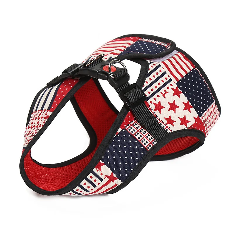 

Dog Harness for Chihuahua Pug Small Medium Dogs Nylon Mesh Puppy Cat Harnesses Vest Printed Walking Lead Leash Petshop Perro