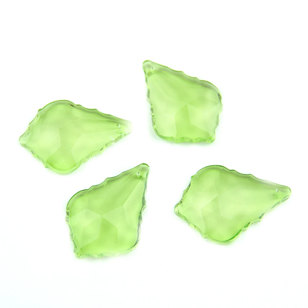 

Lt.green Chandelier Glass Crystals Maple Leaf 38mm/50mm/63mm/76mm Prisms Parts Hanging Drops Pendants Crystal Lamp Accessories