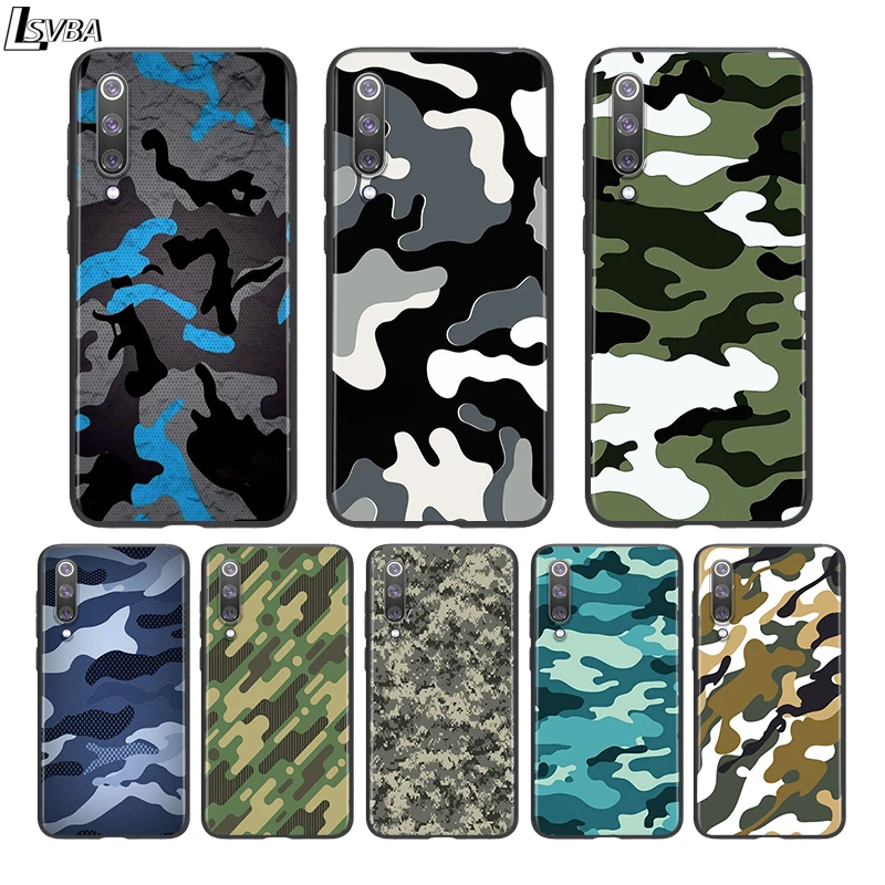 

Silicone Black Cover Camouflage Pattern For Xiaomi Mi 11 10I 10T 10 9T 9SE 9 8 Note 10 Lite Pro 5G Ultra Phone Case