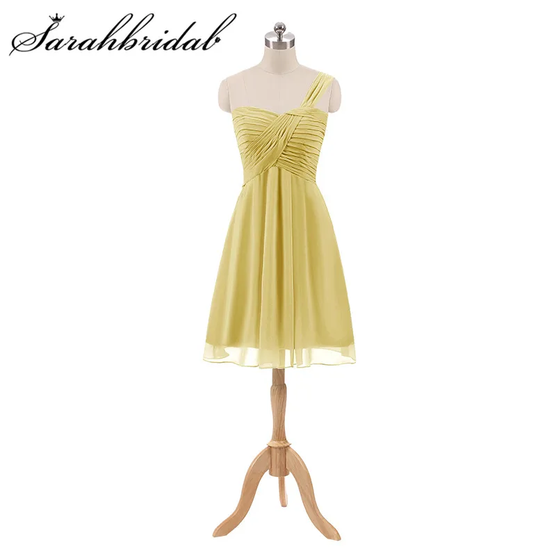 

Милое платье подружки невесты на одно плечо без рукавов с открытой спиной наряды подружки невесты на шнуровке ТРАПЕЦИЕВИДНОЕ мини-платье П...