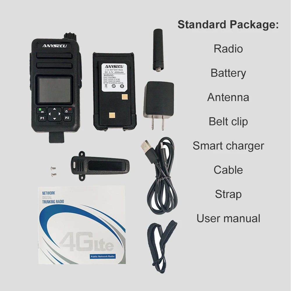 Сетевое радио ANYSECU 4G 4G-850 с GPS работает реальной ptt LTE WCDMA GSM рацией отправкой ПК