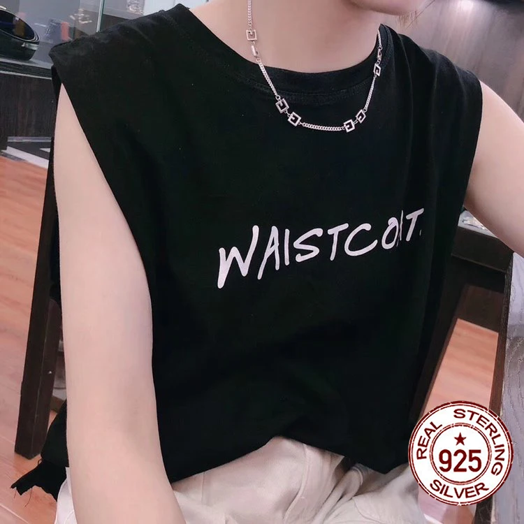 

G319 S925 Sterling Silver Necklace New Brand Couple Pattern Letter Personality Fashion Style Simple Style Gift Hot Sale