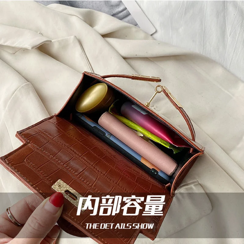 

2021 Hot Selling Fashion Women Crossbody Bags Crocodile Pattern PU Shoulder Bags Solid Luxury Designer Handbag