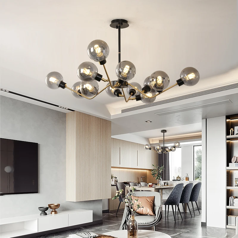 Скандинавские современные стеклянные подвесные светильники художественное